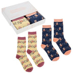 Ladies Bamboo Socks Gift Box - Owls