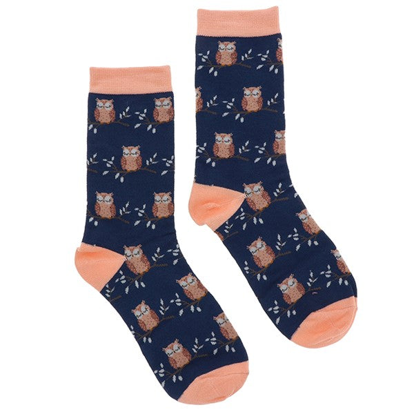Ladies Bamboo Socks Gift Box - Owls