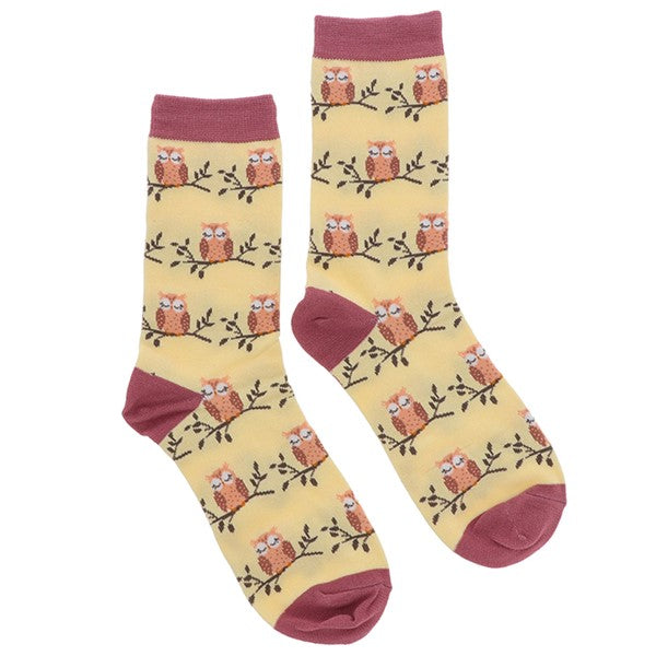 Ladies Bamboo Socks Gift Box - Owls