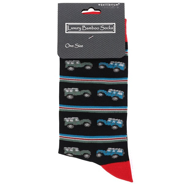 Men's Bamboo Socks - Land Rover - Black