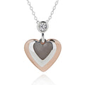 Mixed Metal Three Hearts Necklace