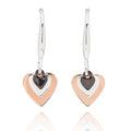 Mixed Metal Three Hearts Earrings