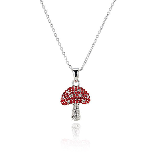 Back To Nature Glam Toadstool Silver Plated Necklace