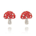 Back To Nature Glam Toadstool Silver Plated Stud Earrings