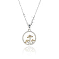 Back To Nature Two Tone Circles Mushroom Necklace