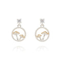 Back To Nature Two Tone Circle Mushroom Earrings