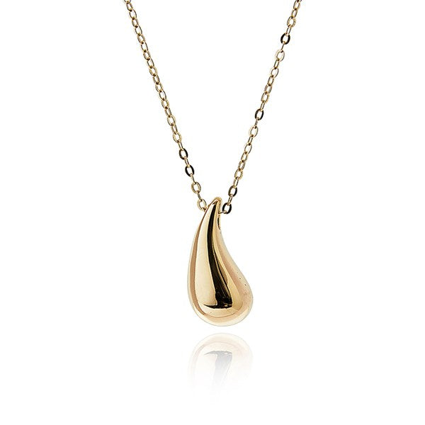 Raindrops Single Droplet Gold Plated Necklace
