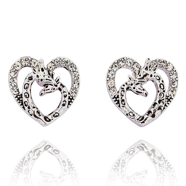 Wild At Heart Giraffe Silver Plated Earrings