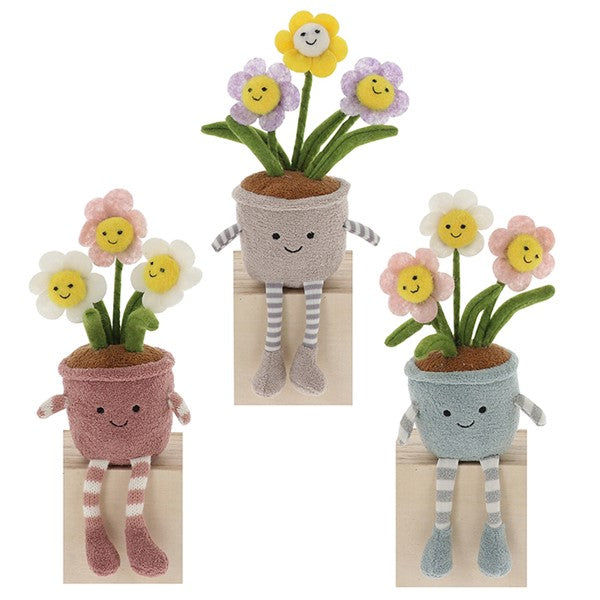 Shelf Sitting Plant Pot Pals Soft Plush - Daisies