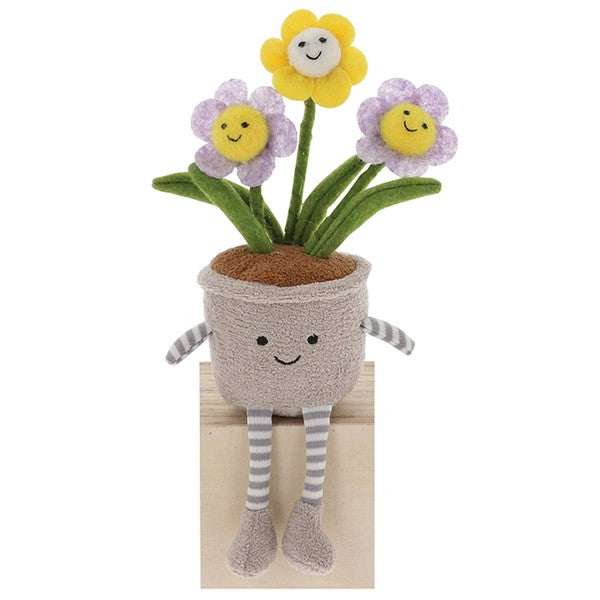 Shelf Sitting Plant Pot Pals Soft Plush - Daisies