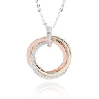 Twisted Bliss Three Tone Circles Necklace