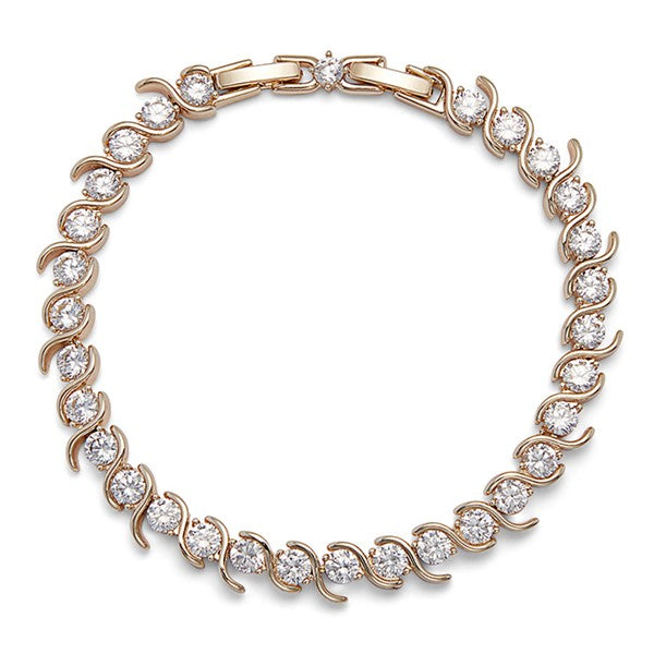 Twisted Bliss Gold Plated Twisted Tennis Bracelet
