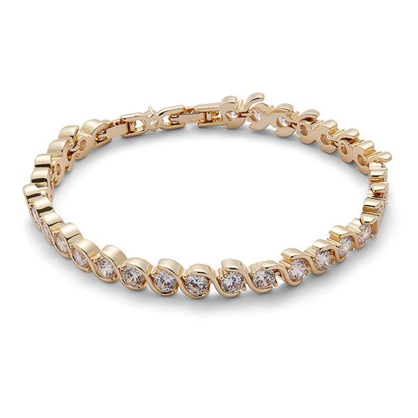 Twisted Bliss Gold Plated Twisted Tennis Bracelet