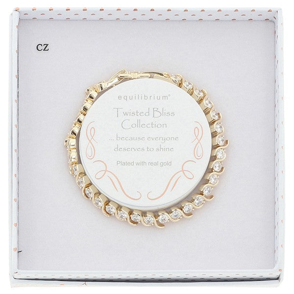 Twisted Bliss Gold Plated Twisted Tennis Bracelet