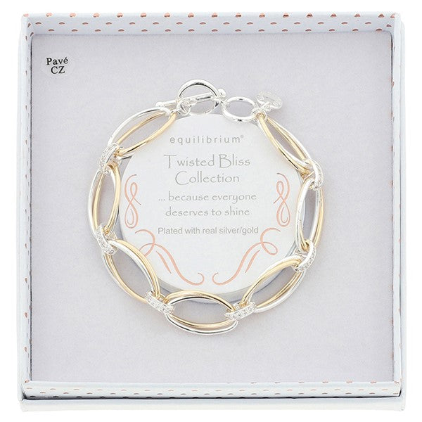 Twisted Bliss Two Tone Contemporary Bracelet