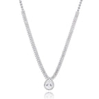 All That Bling Oppulent Teardrop Silver Plated Necklace