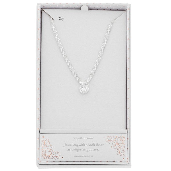 All That Bling Oppulent Teardrop Silver Plated Necklace