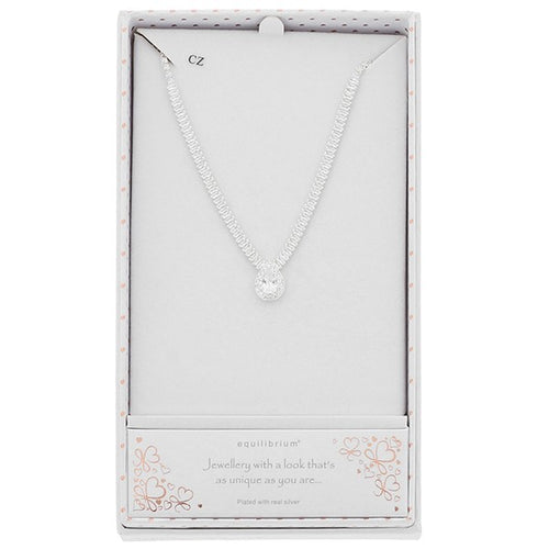 All That Bling Oppulent Teardrop Silver Plated Necklace