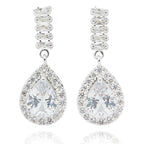 All That Bling Oppulent Teardrop Silver Plated Earrings