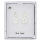 All That Bling Oppulent Teardrop Silver Plated Earrings