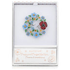 Forget Me Not & Poppy Circle Brooch