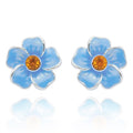 Forget Me Not Silver Plated Dainty Earrings