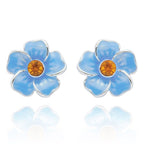 Forget Me Not Silver Plated Dainty Earrings