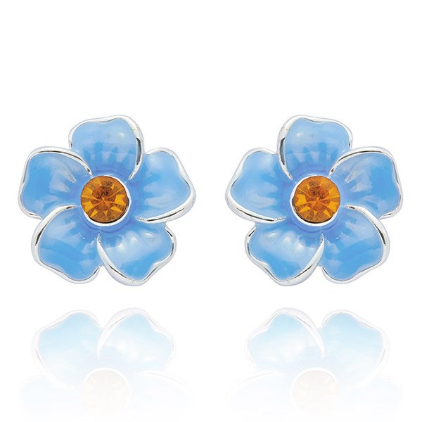 Forget Me Not Silver Plated Dainty Earrings