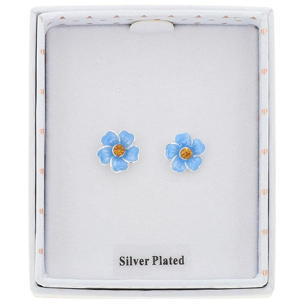 Forget Me Not Silver Plated Dainty Earrings