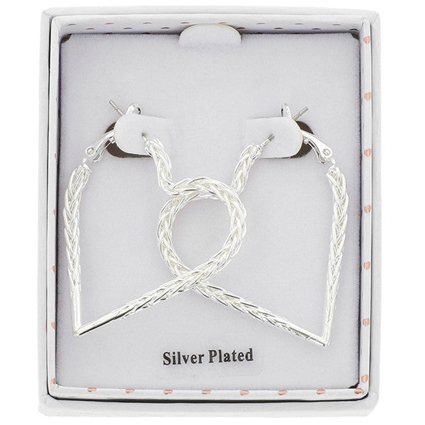Plaited Heart Huggie Earrings