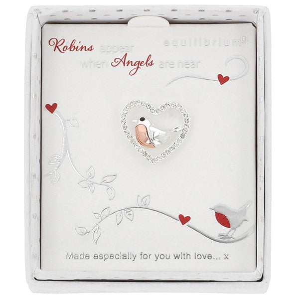 Robins Appear Two Tone Pin Brooch