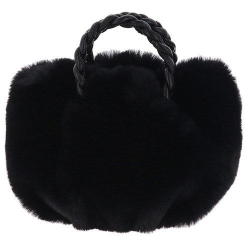Faux Fur Small Handbag Black
