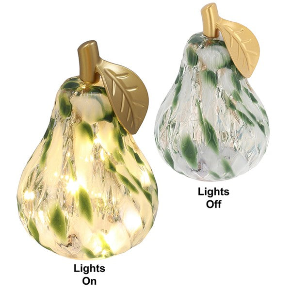 Diamond Cut LED Mottled Green Amber Pear & Apple