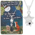 Fox Under The Moon Silver Plated Necklace Friends / Stars