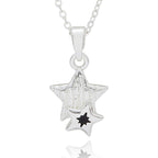 Fox Under The Moon Silver Plated Necklace Friends / Stars
