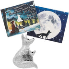 Fox Under The Moon Magnetic Brooch + Gift Envelope - Friends Make The World