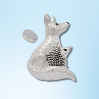 Fox Under The Moon Magnetic Brooch + Gift Envelope - Friends Make The World