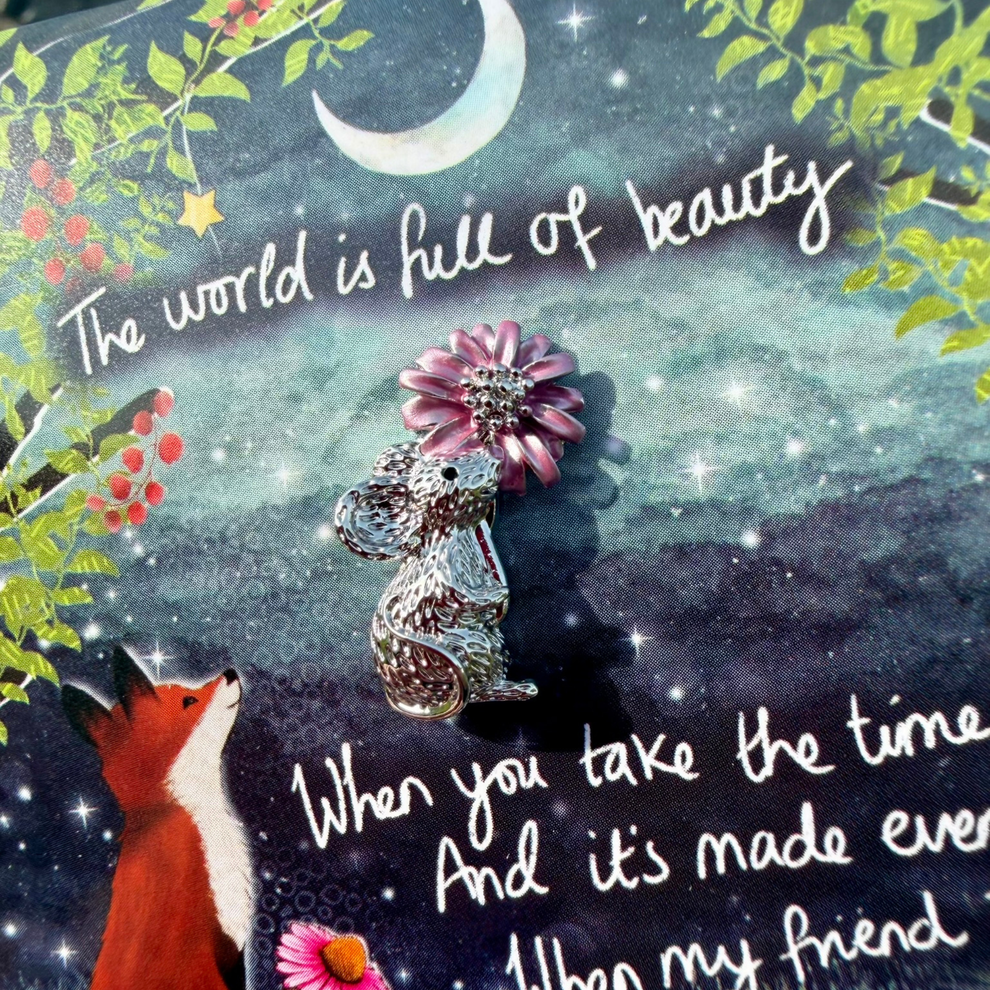 Fox Under The Moon Magnetic Brooch + Gift Envelope - My Friend