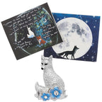 Fox Under The Moon Magnetic Brooch + Gift Envelope - Forget-me-not Remembrance