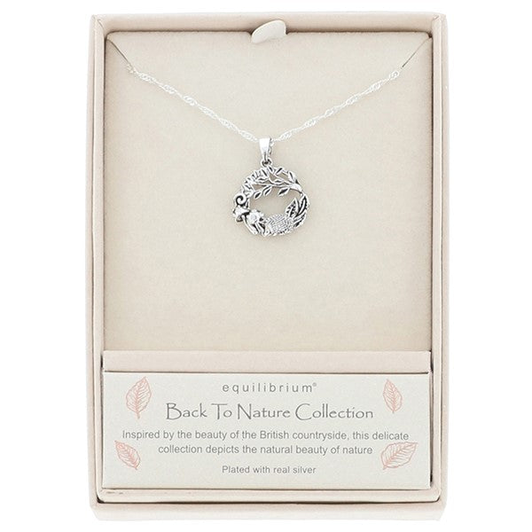 Back To Nature Woodland Hedgehog Silver Plated Necklace