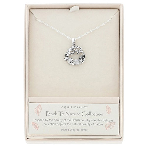 Back To Nature Woodland Hedgehog Silver Plated Necklace