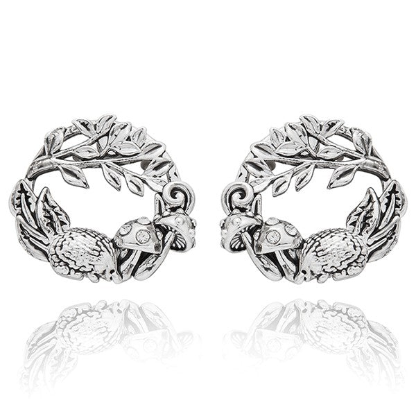 Back To Nature Woodland Hedgehog Silver Plated Earrings