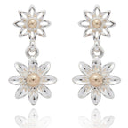 Daisy Chain Two Tone Suspended Daisy Earrings