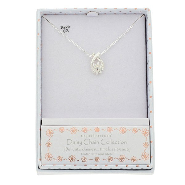 Daisy Chain Kiss Silver Plated Necklace