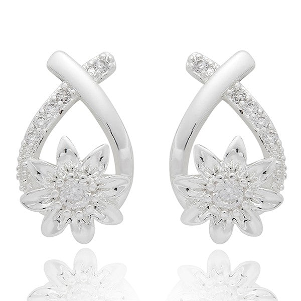 Daisy Chain Kiss Silver Plated Earrings