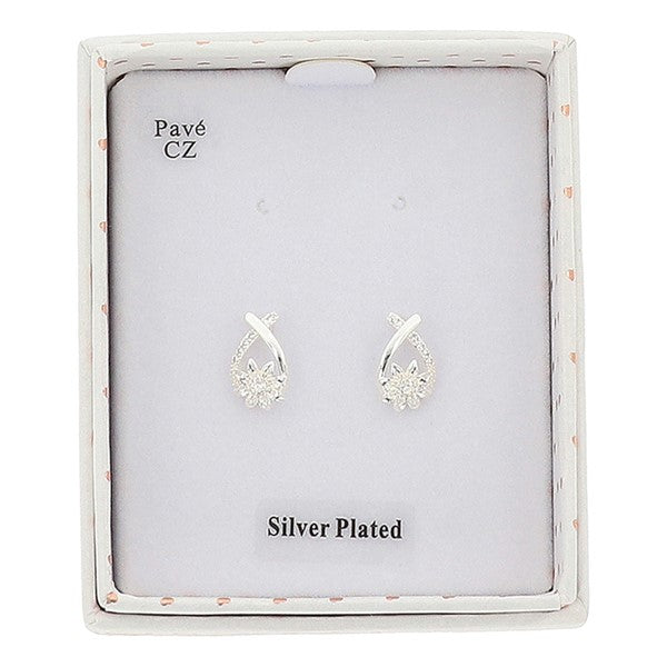 Daisy Chain Kiss Silver Plated Earrings