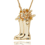 Secret Garden Flower Wellie Gold Plated Necklace