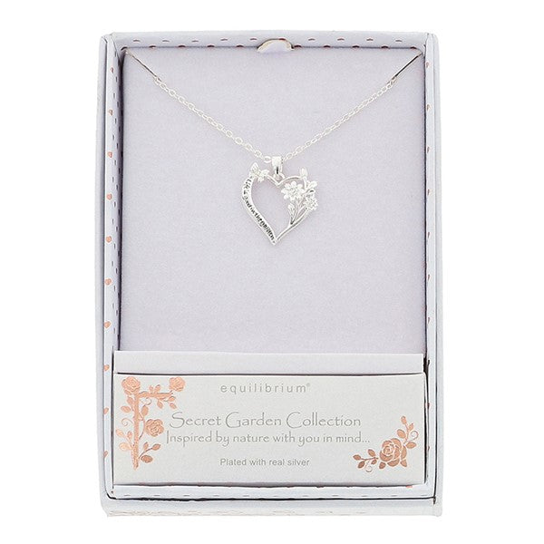 Secret Garden Heart Silver Plated Necklace