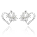 Secret Garden Heart Silver Plated Earrings