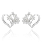 Secret Garden Heart Silver Plated Earrings